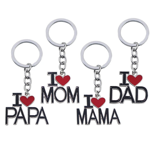 Porte-clés "I Love Papa/Maman" - Bijou de Sac Cadeau Parents